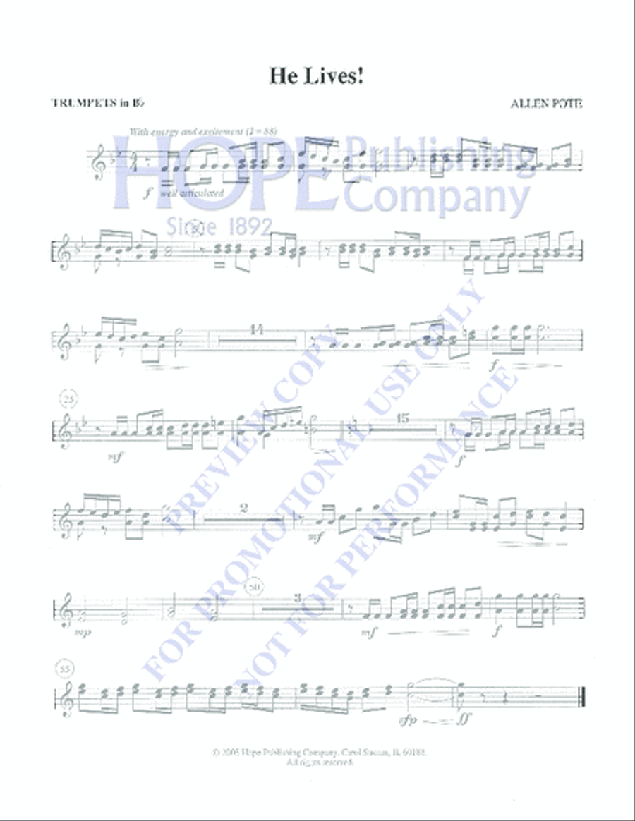 He Lives! He Lives! Choir scores gallery preview page 2
