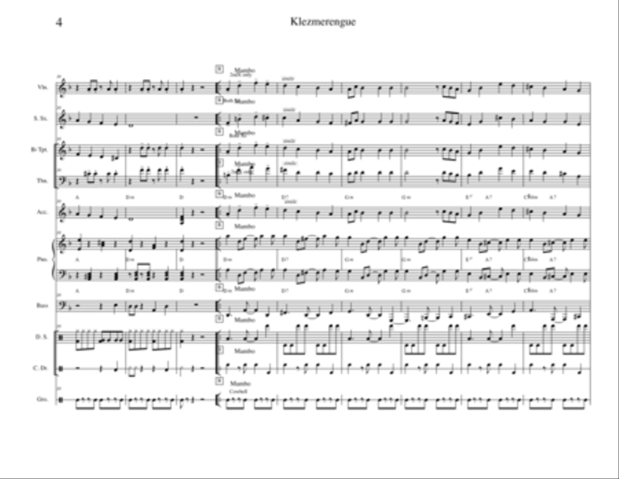 Klezmerengue Large Ensemble scores gallery preview page 4