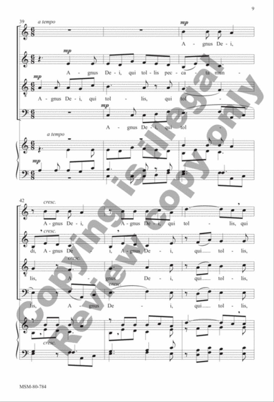 Agnus Dei Agnus Dei 4-Part scores gallery preview page 9