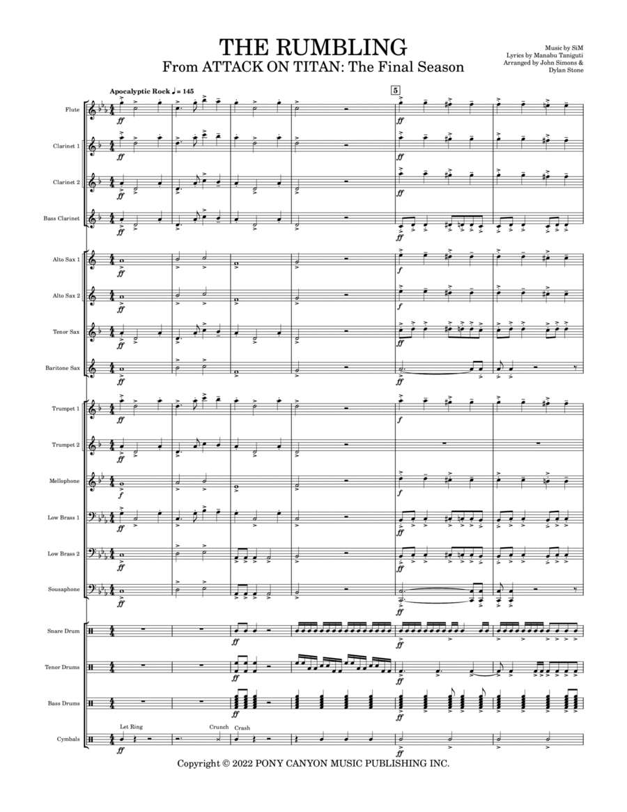 The Rumbling Marching Band scores gallery preview page 1