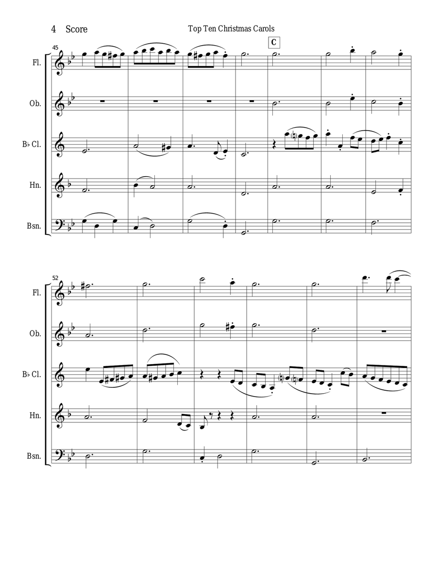 Coventry Carol for Woodwind Quintet Woodwind Quintet scores gallery preview page 4