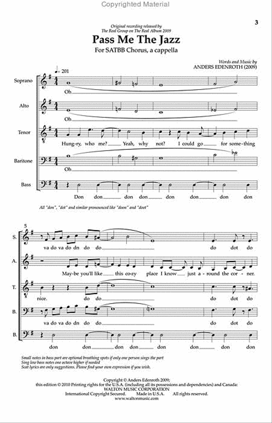 Pass Me the Jazz (Vocal Score) Choir scores gallery preview page 2