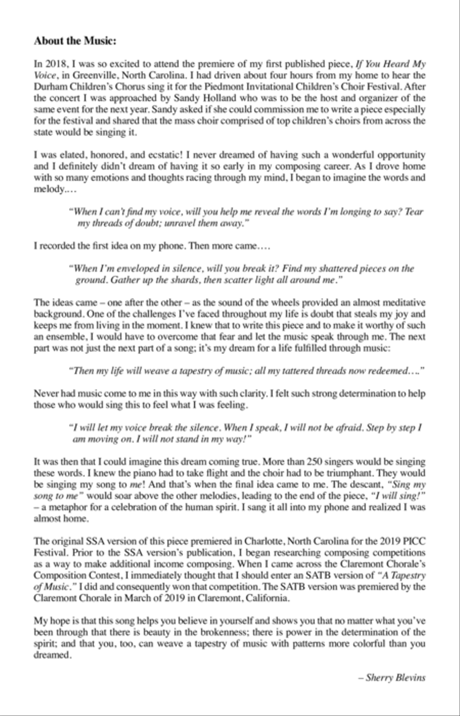 A Tapestry of Music 3-Part scores gallery preview page 14