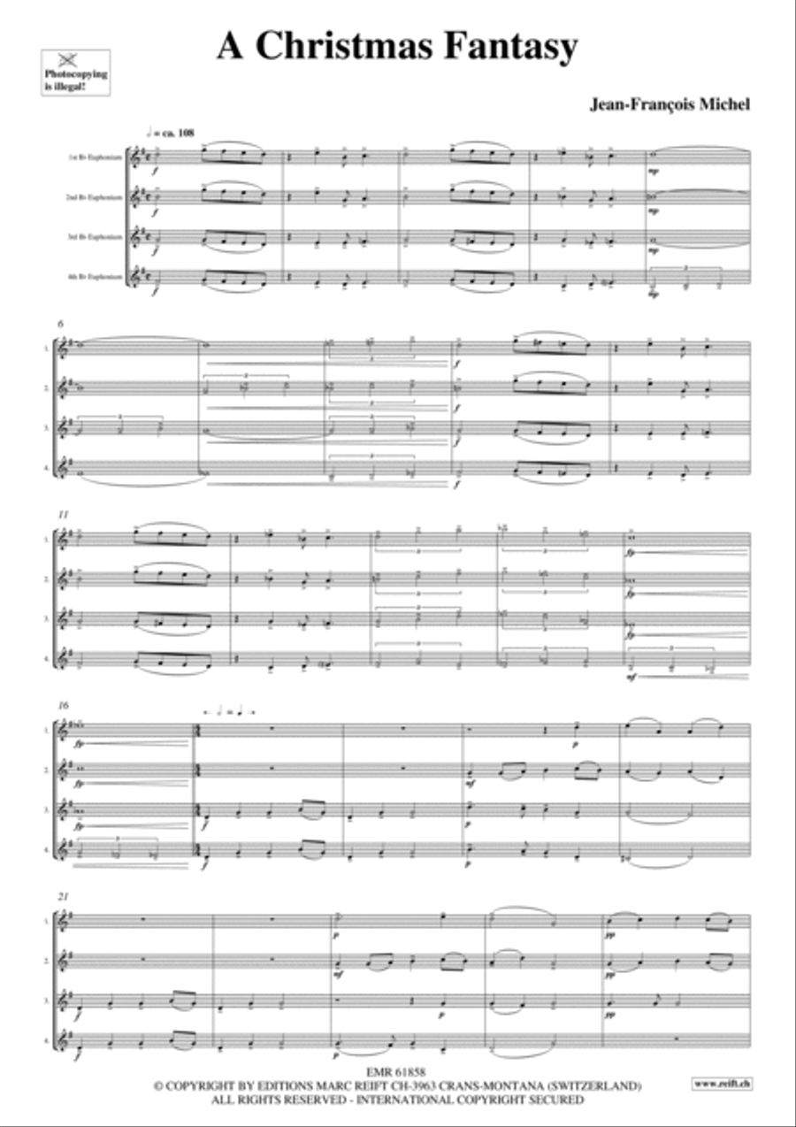 A Christmas Fantasy Euphonium Quartet scores gallery preview page 4