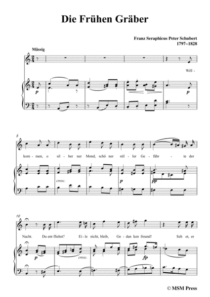 Schubert-Die Frühen Gräber,in a minor,for Voice&Piano image number null