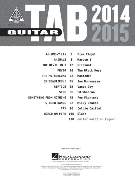 Guitar Tab 2014-2015