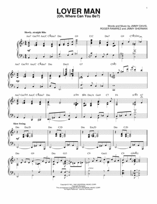 Lover Man (Oh, Where Can You Be?) (arr. Brent Edstrom)