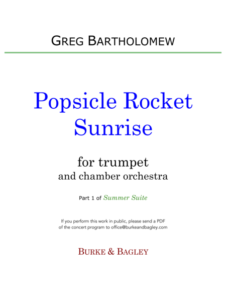 Popsicle Rocket Sunrise (trumpet & chamber orchestra) image number null