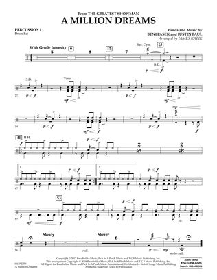Book cover for A Million Dreams (from The Greatest Showman) (arr. James Kazik) - Percussion 1