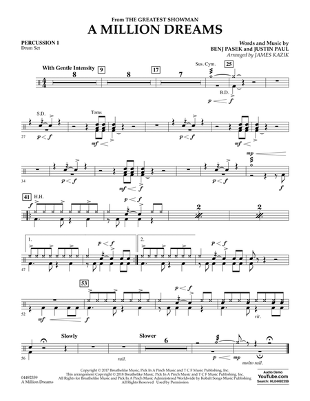 A Million Dreams (from The Greatest Showman) (arr. James Kazik) - Percussion 1
