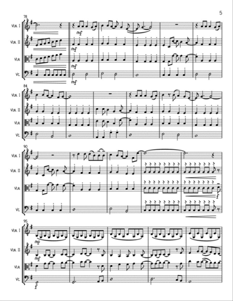 A Million Dreams String Quartet scores gallery preview page 5