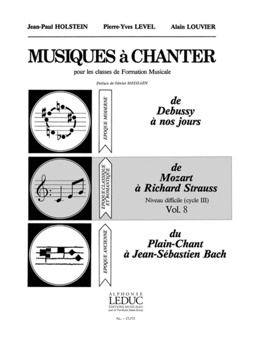 Holstein Level Musiques A Chanter 3 Niveau Diff Vol 8 Mozart A Strauss