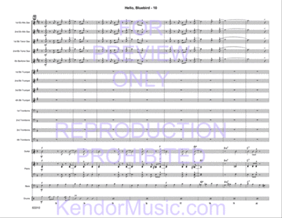 Hello, Bluebird (based on the chord changes to 'Bye Bye Blackbird' by Ray Henderson) image number null