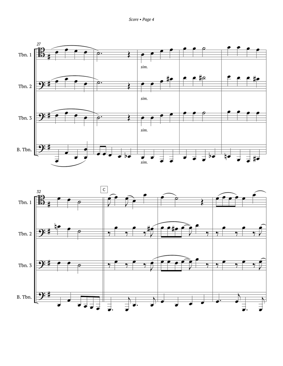 Rudolph The Red-nosed Reindeer Brass Quartet scores gallery preview page 5