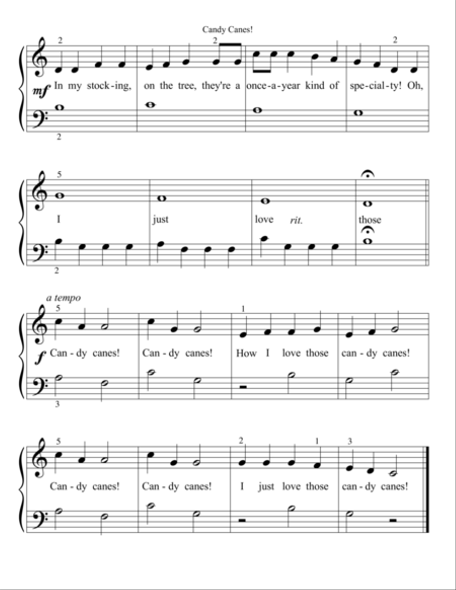 Candy Canes Easy Piano scores gallery preview page 3