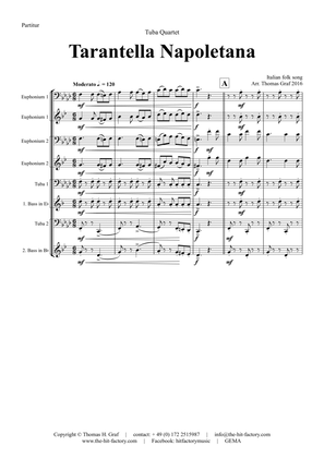 Book cover for Tarantella Napoletana - Italian Folk Song - Low Brass Quartet/Tuba Quartet