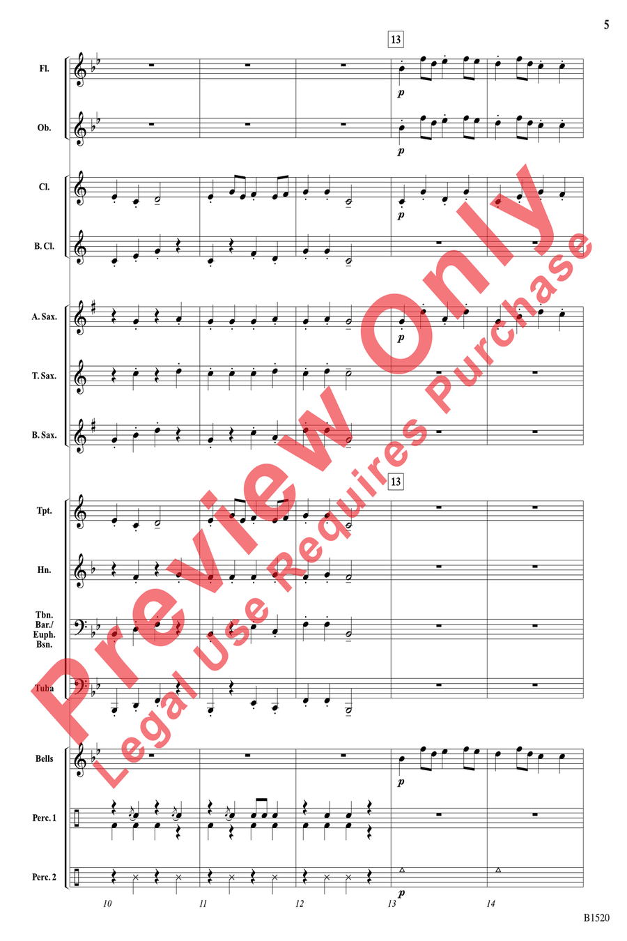 Shepherd's Hey Concert Band scores gallery preview page 5
