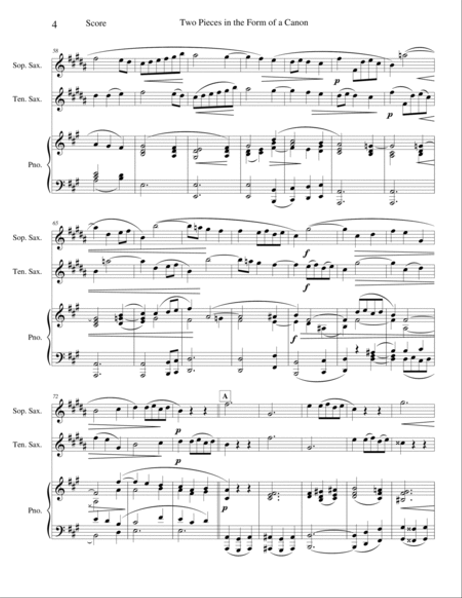 Two Pieces in the Form of a Canon Woodwind Duet scores gallery preview page 4