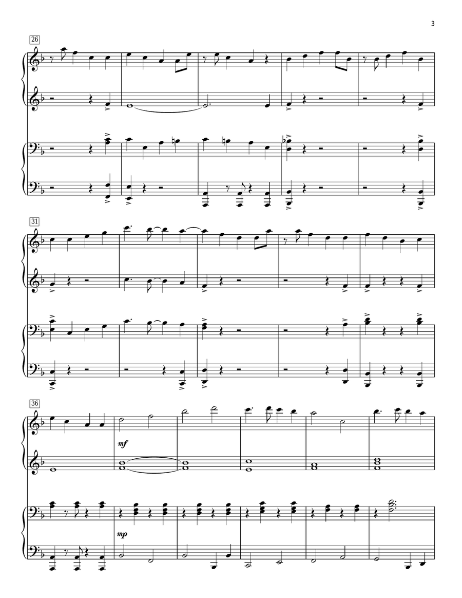 Epilogue Piano Duet scores gallery preview page 3