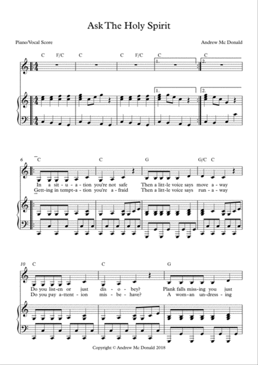Ask The Holy Spirit Ask The Holy Spirit Voice scores gallery preview page 2