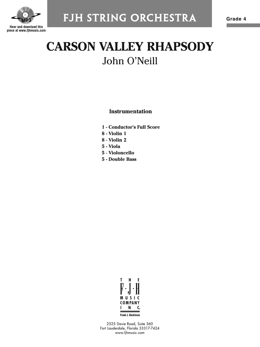 Carson Valley Rhapsody: Score