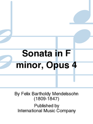 Book cover for Sonata In F Minor, Opus 4