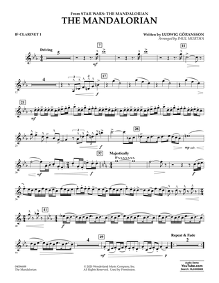 The Mandalorian (from Star Wars: The Mandalorian) (arr. Paul Murtha) - Bb Clarinet 1