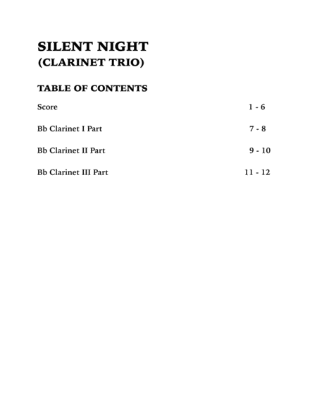 Silent Night (Clarinet Trio) image number null