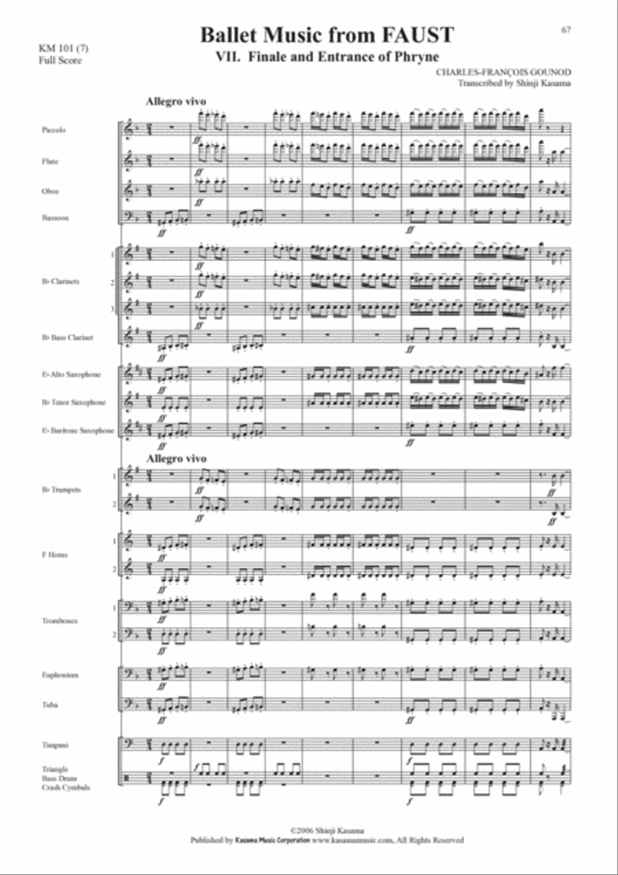Ballet Music from FAUST: 7. Finale and Entrance of Phryne (A4) Concert Band scores gallery preview page 3