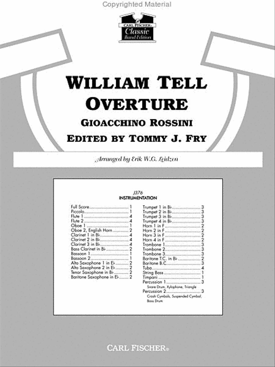 William Tell Overture Concert Band scores gallery preview page 2