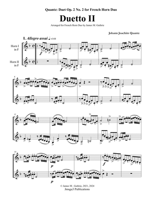 Quantz: Duetto Op. 2 No. 2 for French Horn Duo