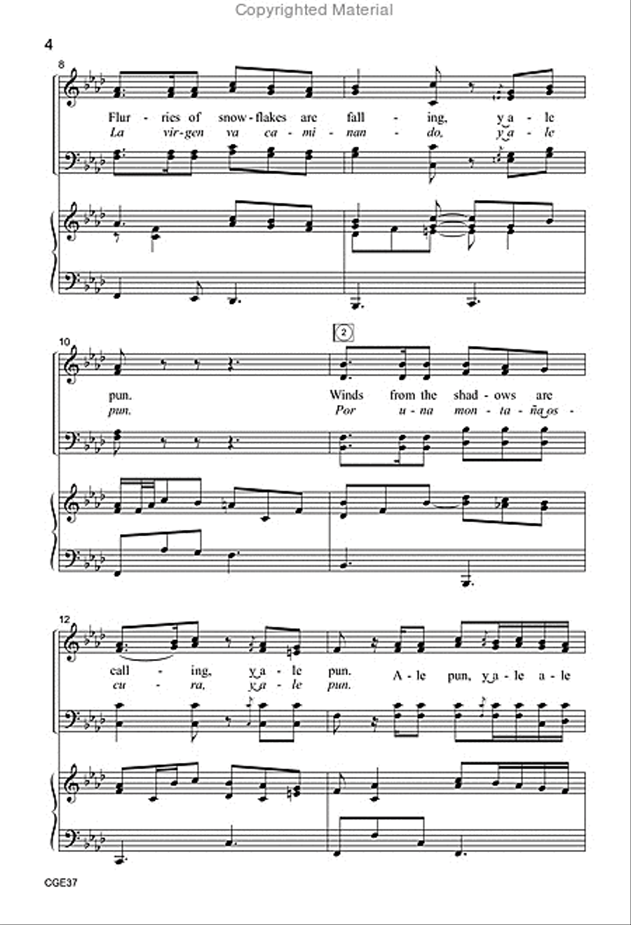 Ale Pun (SATB with Opt. Percussion) 4-Part scores gallery preview page 3