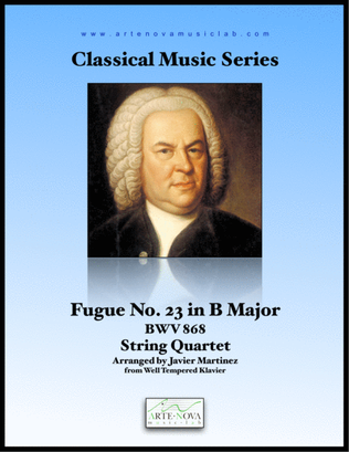 Book cover for Fugue No. 23 in B Major BWV 868 - Arranged for String Quartet