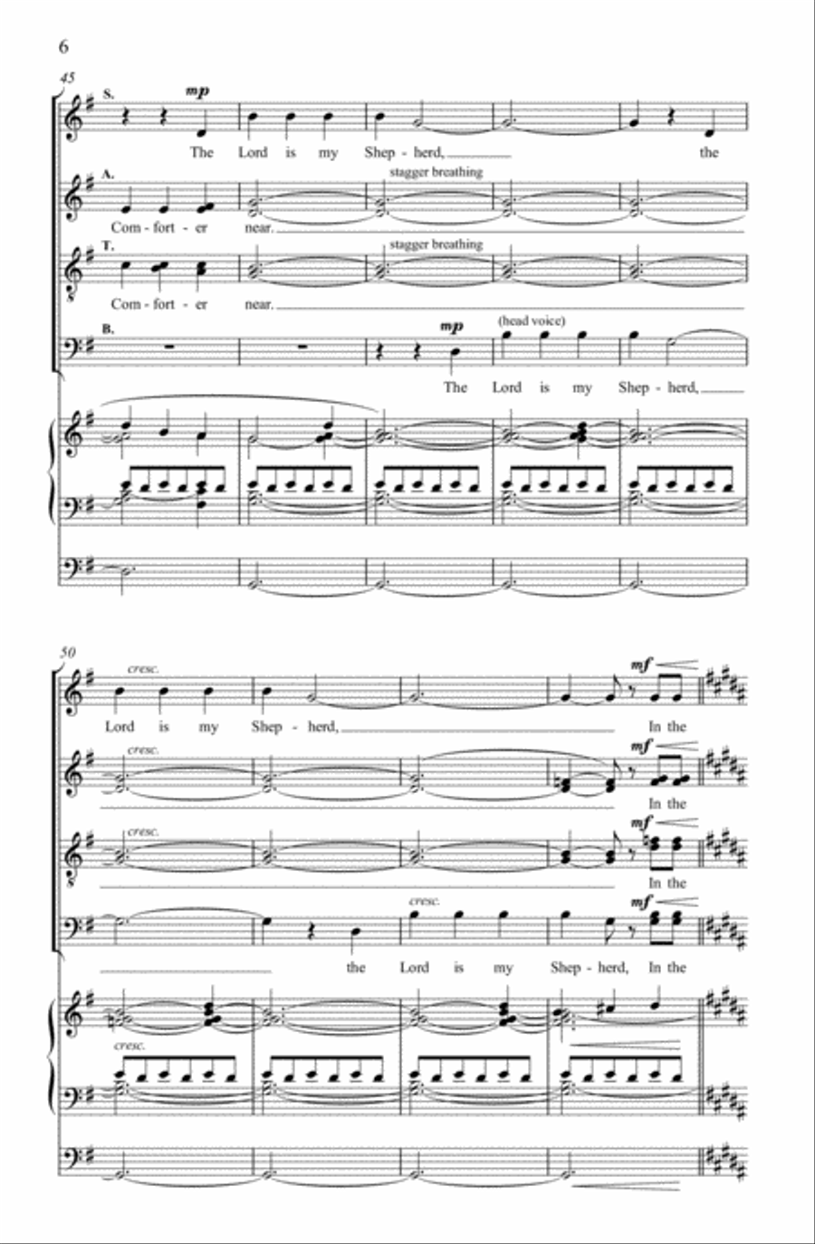 The Lord is my shepherd 4-Part scores gallery preview page 8
