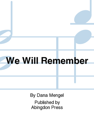 Book cover for We Will Remember