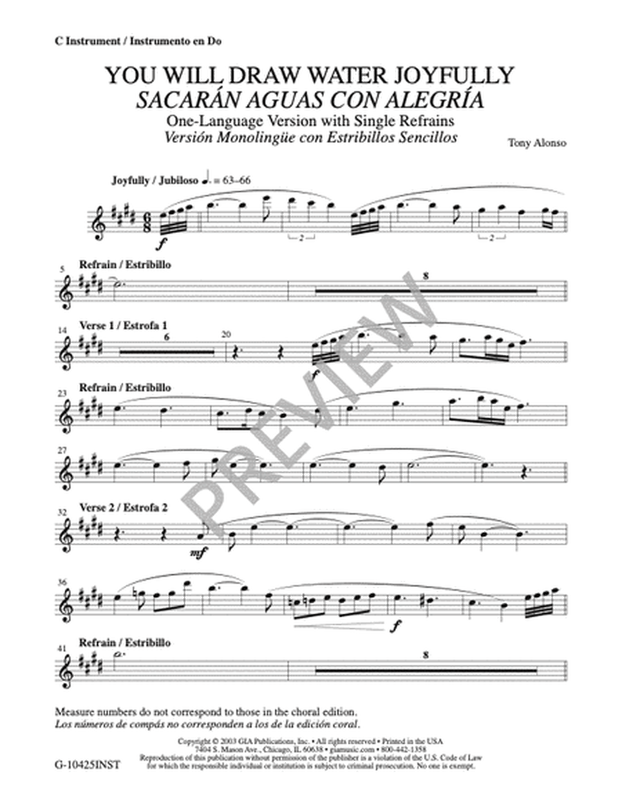 You Will Draw Water Joyfully / Sacarán Aguas con Alegría - Instrument edition