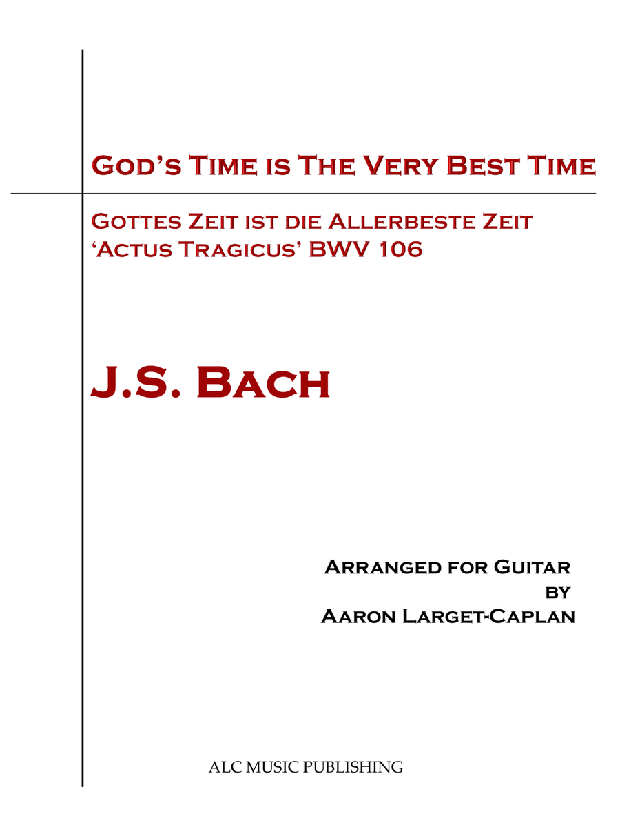 God's Time Is The Very Best Time, BWV 106 by J.S. Bach (arranged for guitar) Acoustic Guitar scores gallery preview page 1
