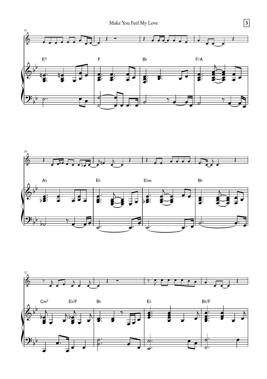 Make You Feel My Love B-Flat Trumpet scores gallery preview page 3