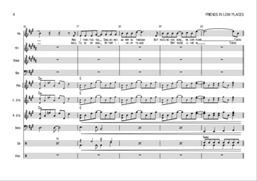 Friends In Low Places Tenor Saxophone scores gallery preview page 4
