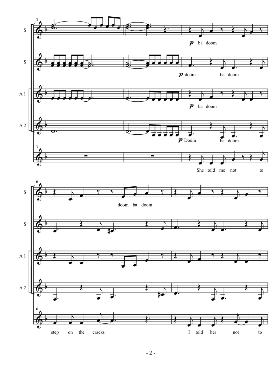 Girl With One Eye Girl With One Eye Choir scores gallery preview page 2