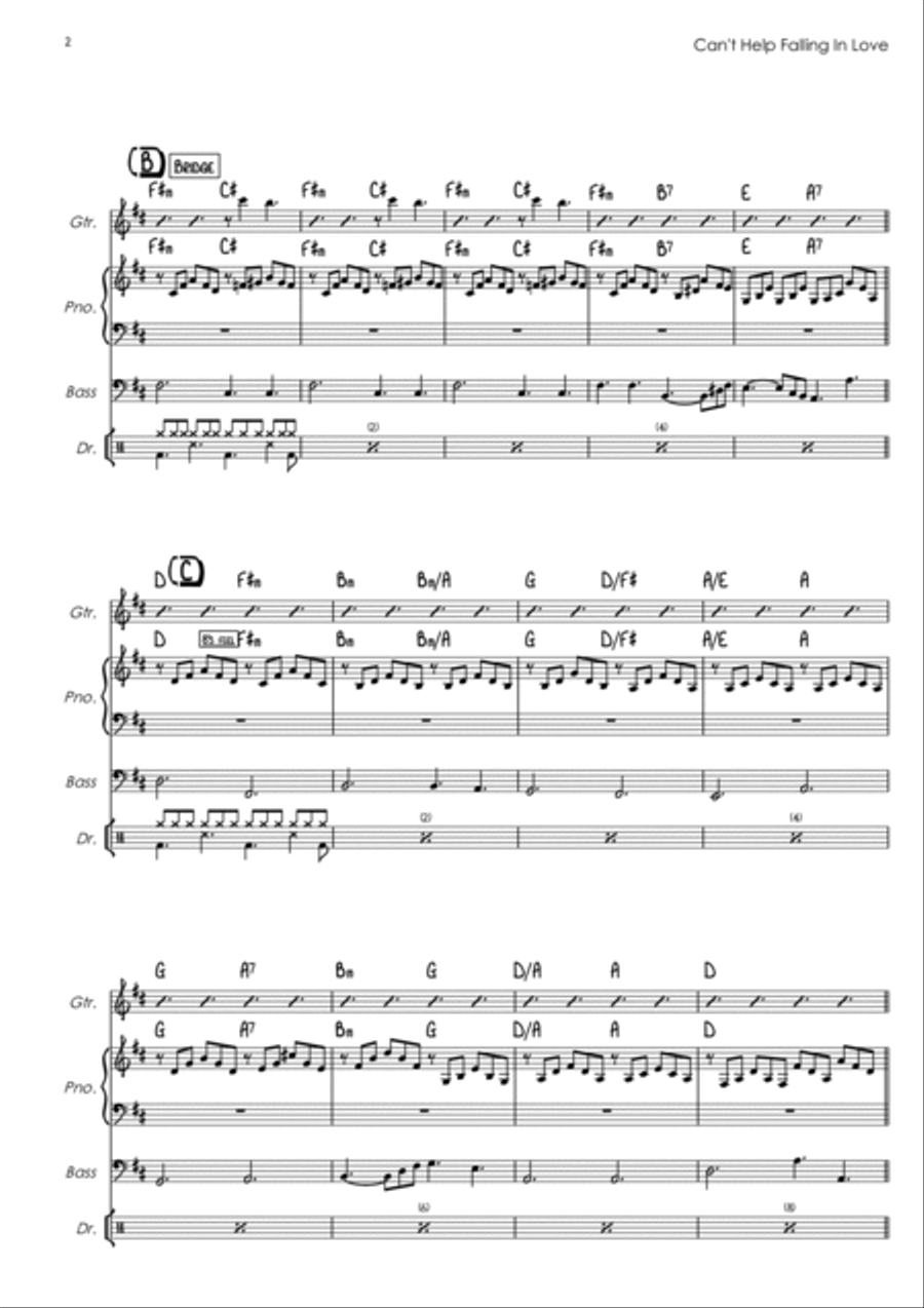 Can't Help Falling In Love Jazz Ensemble scores gallery preview page 2