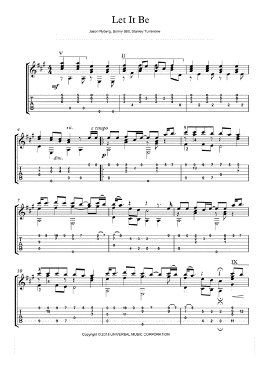 Let It Be Classical Guitar scores gallery preview page 1