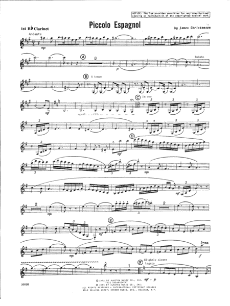 Piccolo Espagnol - 1st Bb Clarinet