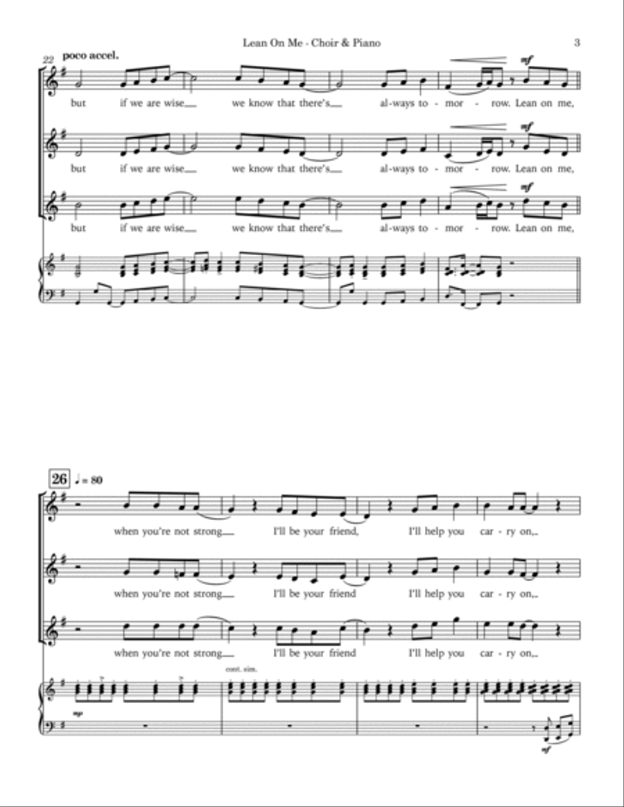 Lean On Me Lean On Me SSA scores gallery preview page 5