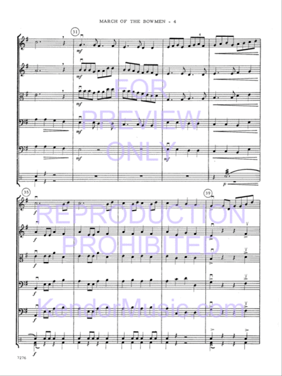 March Of The Bowmen (Full Score) String Orchestra scores gallery preview page 6