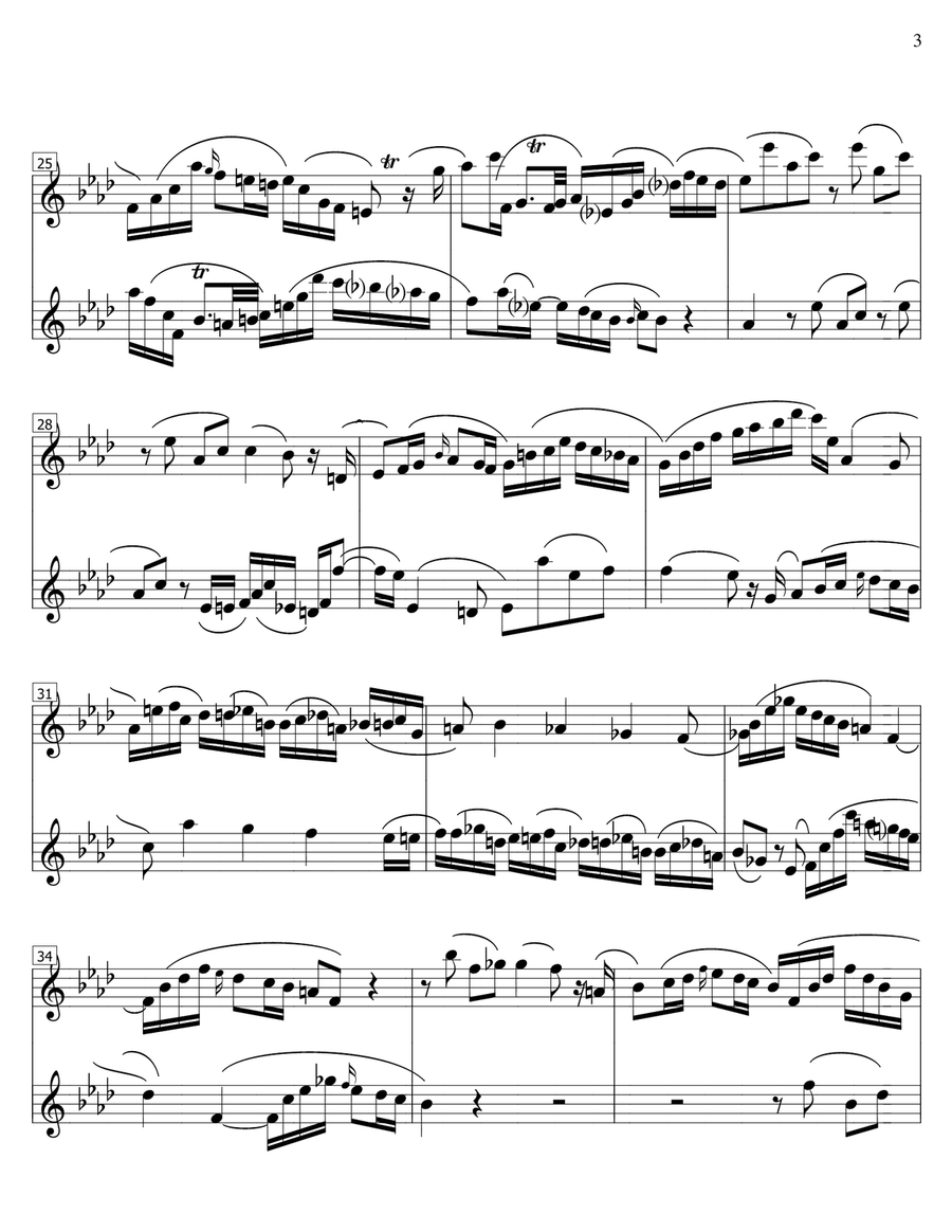 Sonata in F minor -W.F.Bach- flute and oboe duet Woodwind Duet scores gallery preview page 3