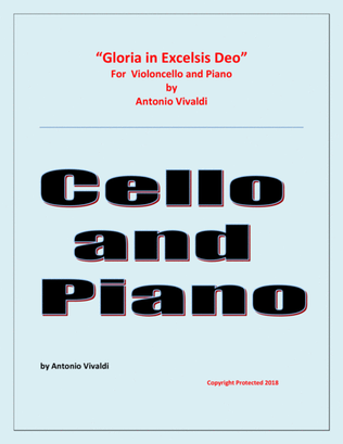 Book cover for Gloria In Excelsis Deo - Violoncello and Piano - Advanced Intermediate