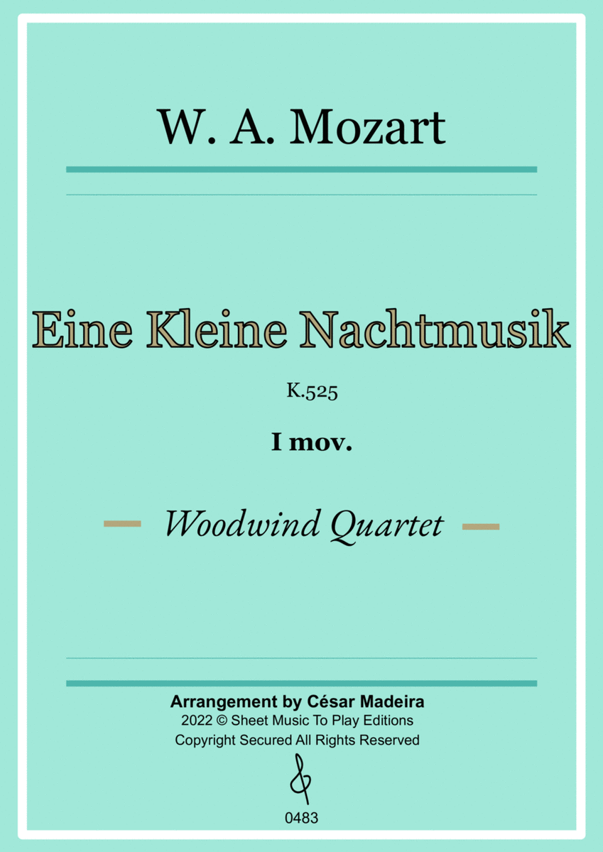 Eine Kleine Nachtmusik (1 mov.) - Woodwind Quartet (Full Score and Parts) image number null