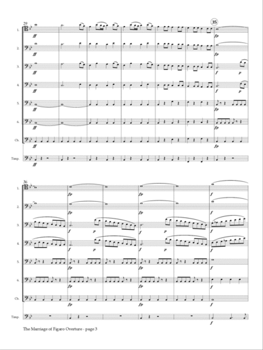 The Marriage of Figaro Overture for 6 Bassoons and Contrabassoon School and Community scores gallery preview page 4