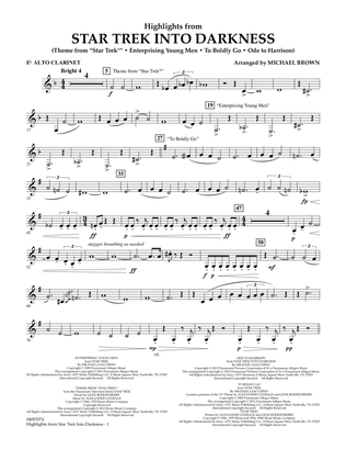 Book cover for Highlights from Star Trek Into Darkness - Eb Alto Clarinet